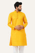 Veshbhoshaa Bluesaanchi Yellow Textured Men'S Kurta Set